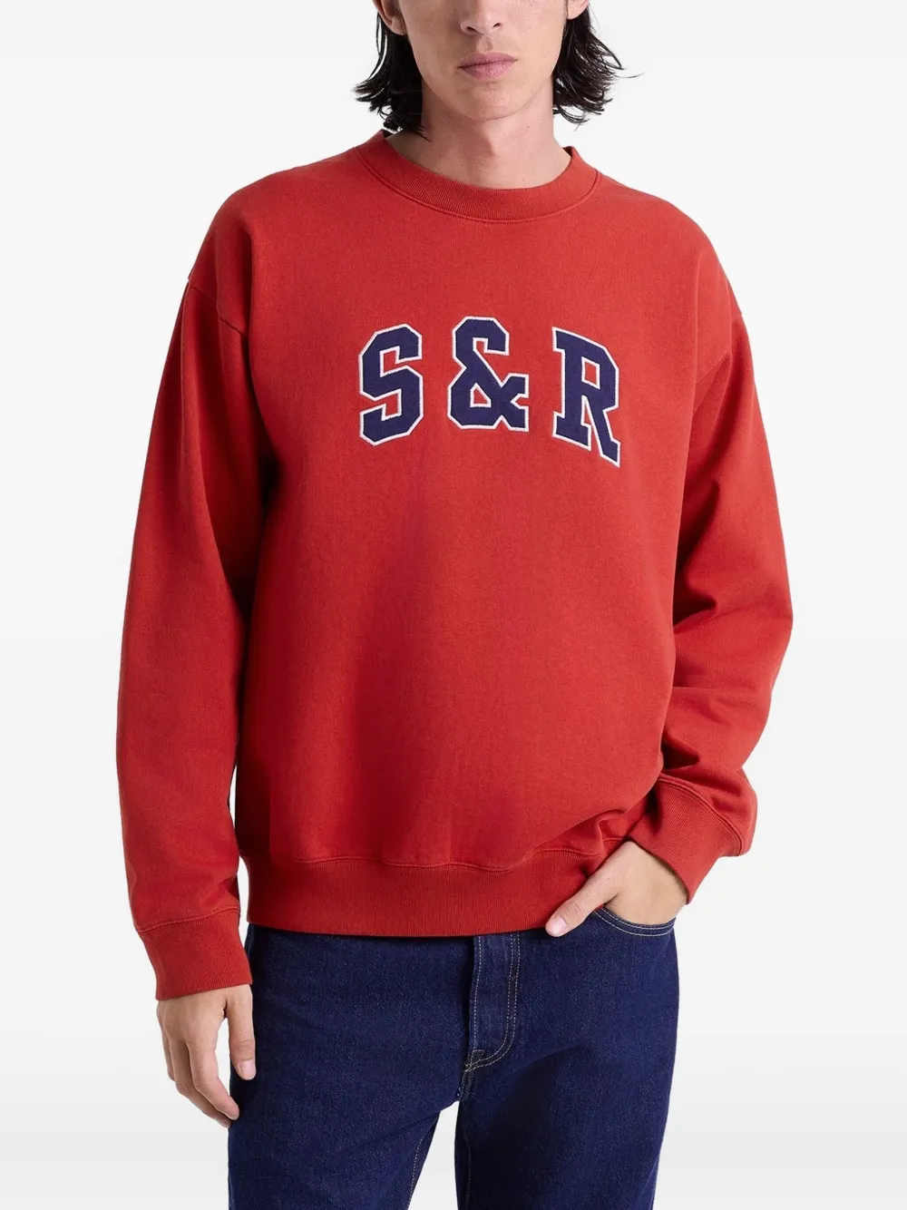 Sporty And Rich Appliqué Sweatshirt In Red