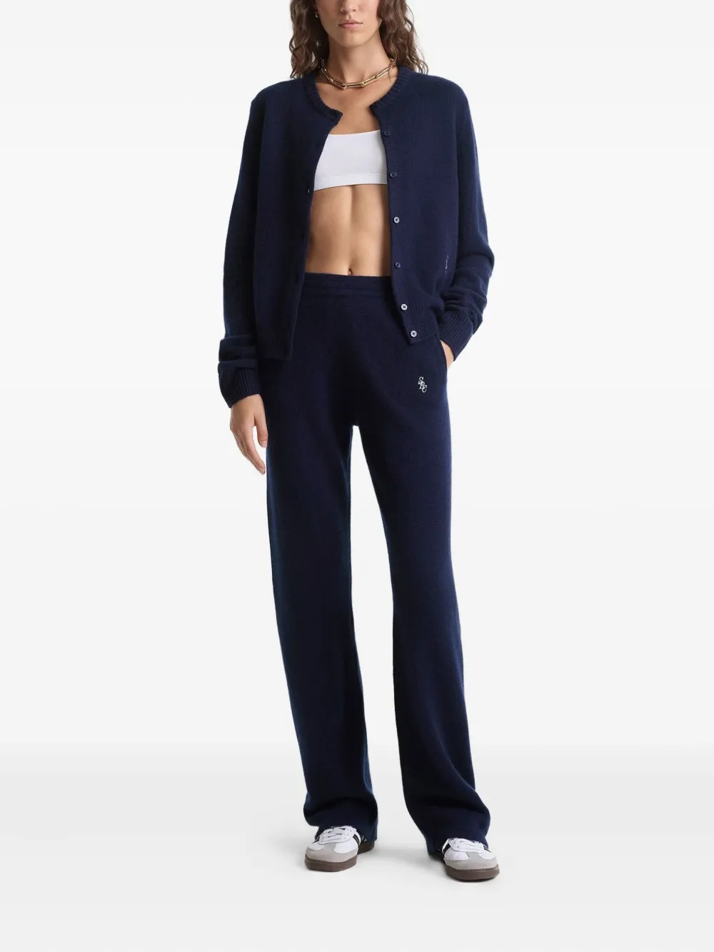 Sporty & Rich embroidery trousers - Blauw