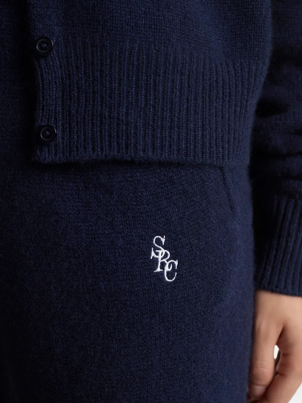 Sporty & Rich Broek met borduurwerk Blauw