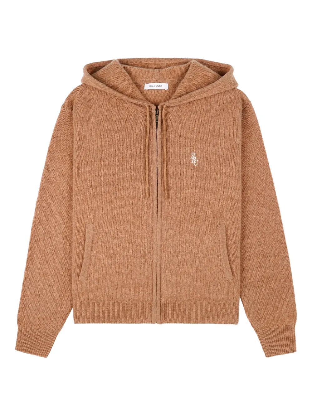 Sporty & Rich embroidered hooded top - Toni neutri