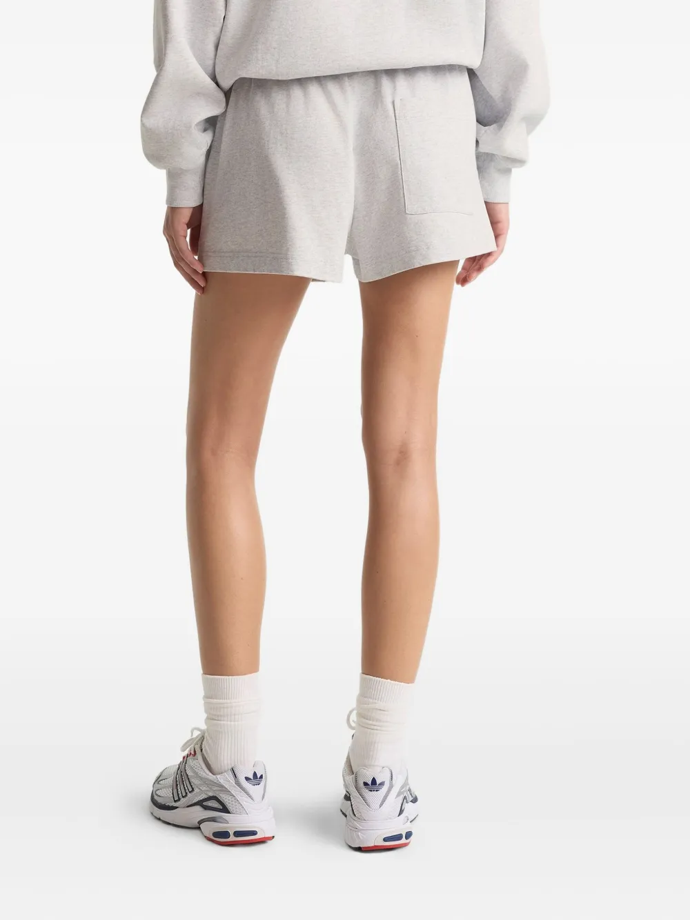 Sporty And Rich Elasticated Logo Shorts In Gray