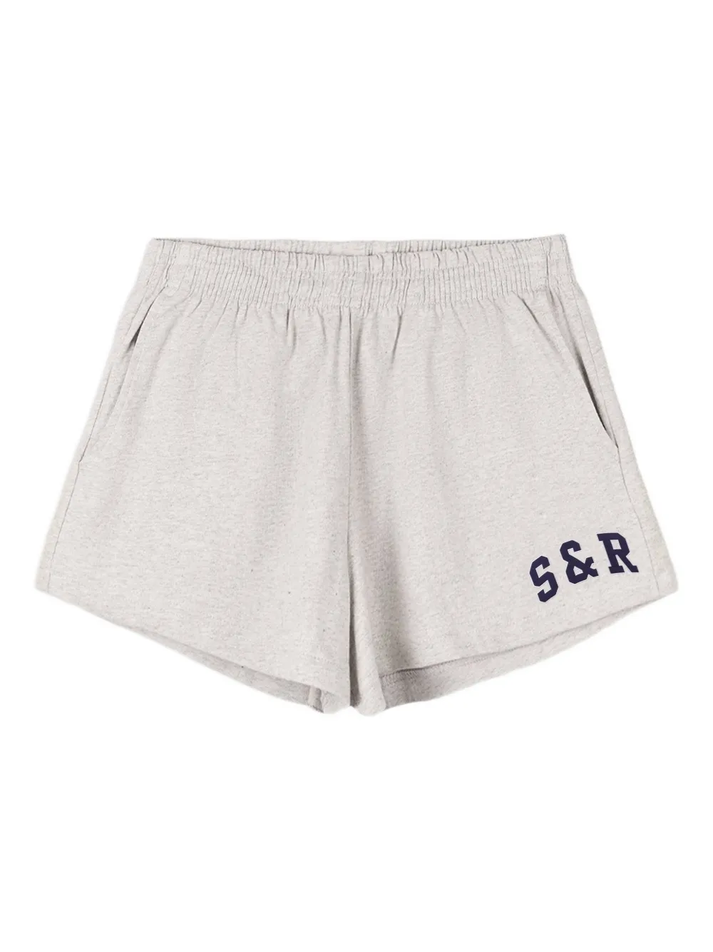 Sporty And Rich Elasticated Logo Shorts In Gray