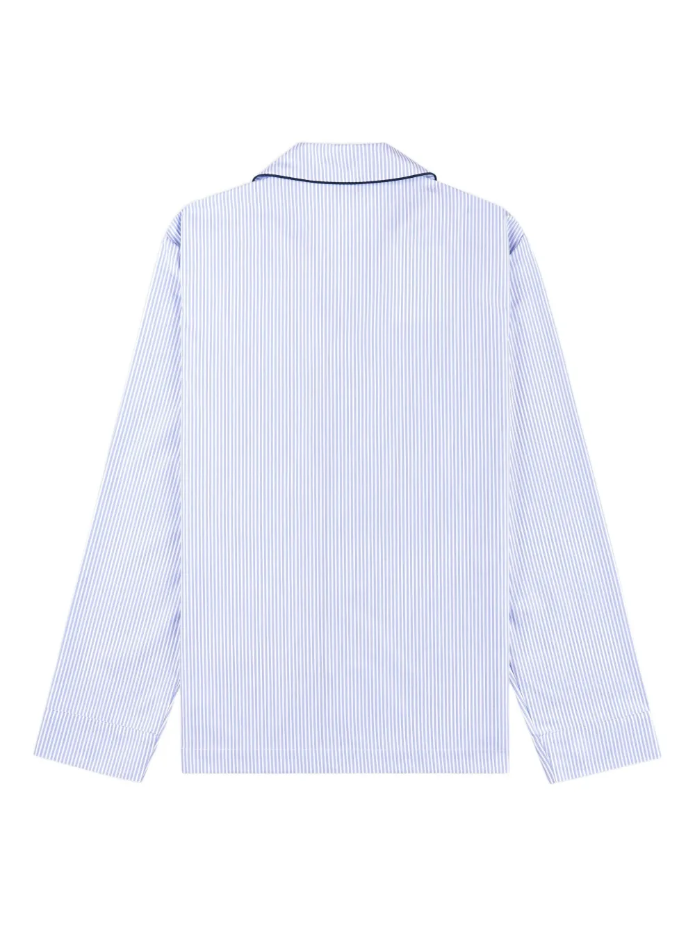 Sporty And Rich Striped Embroidered Top In Blue