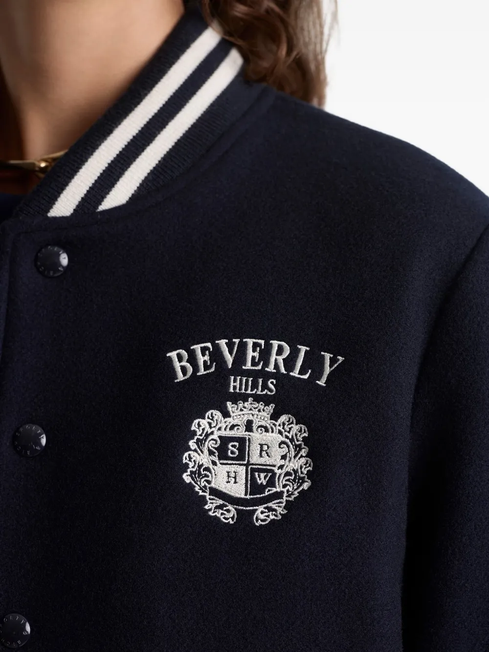 Sporty And Rich Striped Embroidered Jacket In Multi