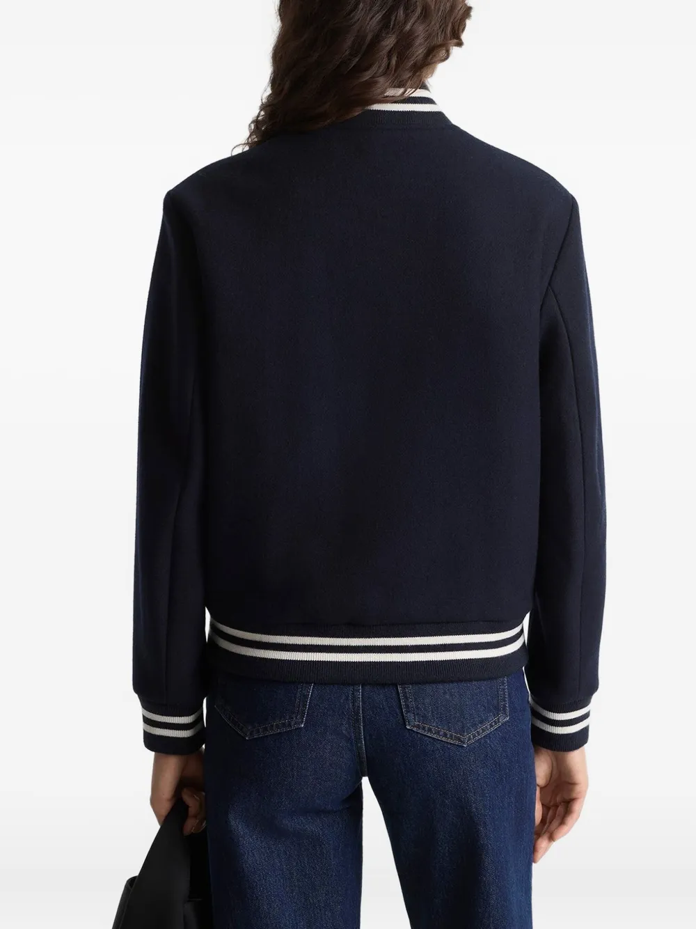 Sporty And Rich Striped Embroidered Jacket In Multi