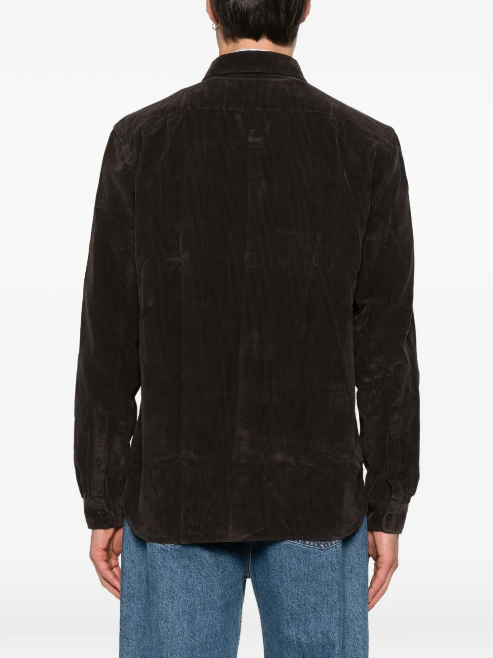 Lacoste Ribfluwelen overhemd Bruin