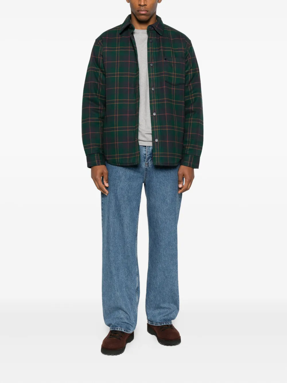 Carhartt WIP Geruit jack met zak Zwart