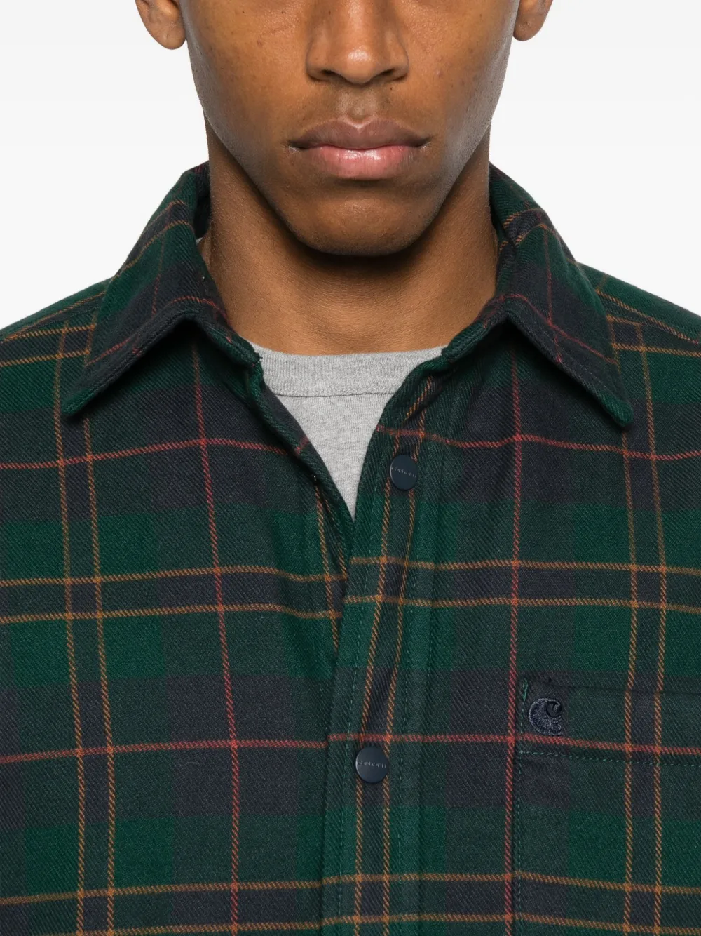 Carhartt WIP Geruit jack met zak Zwart