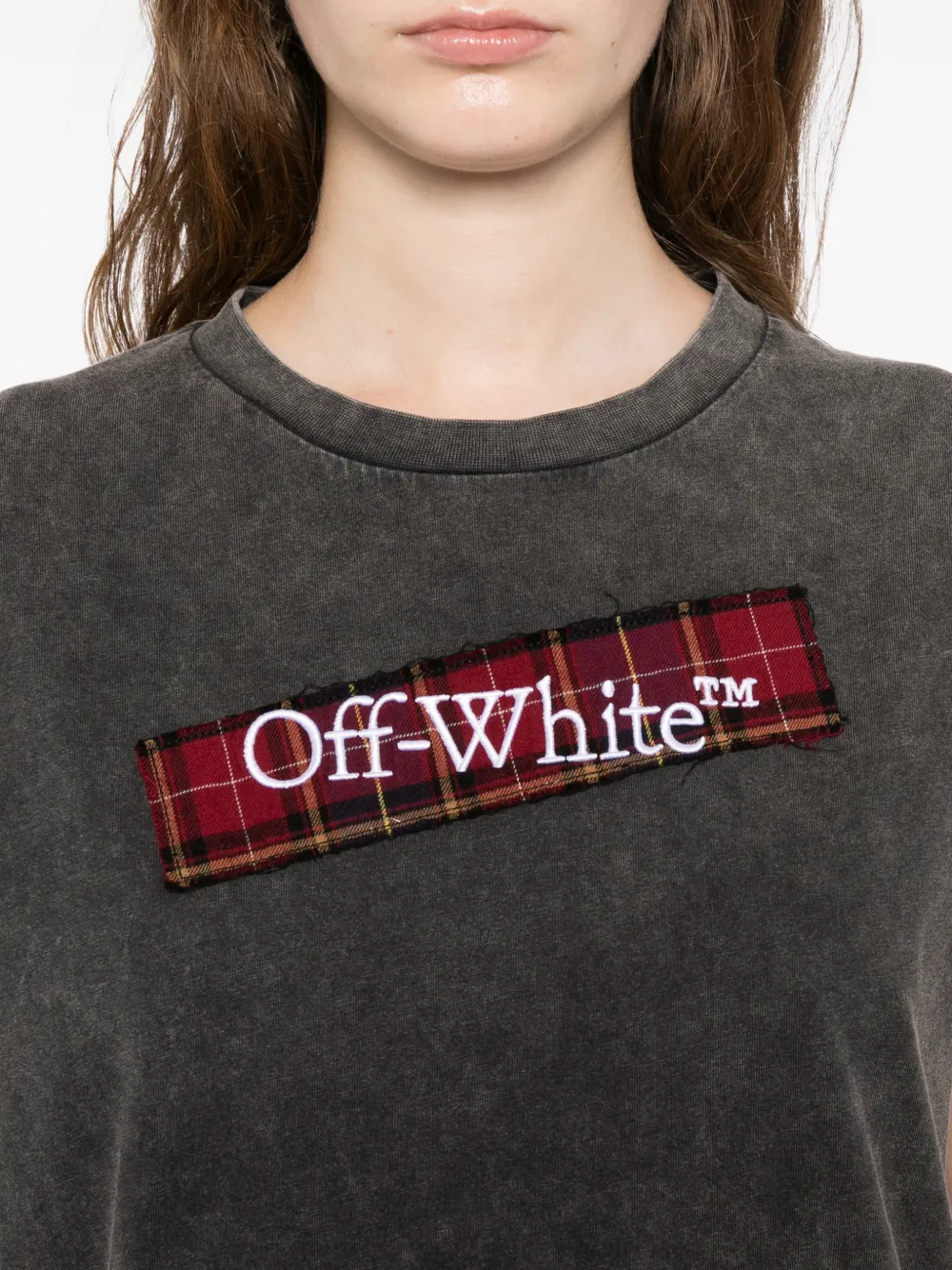 Off-White Bookish T-shirt met logopatch Grijs