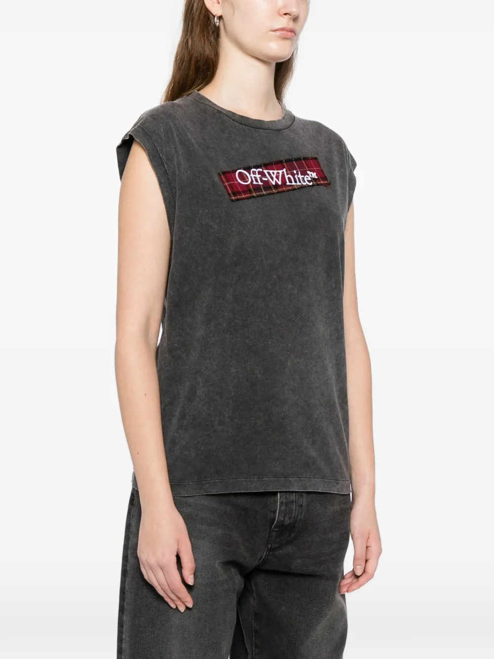 Off-White Bookish T-shirt met logopatch Grijs