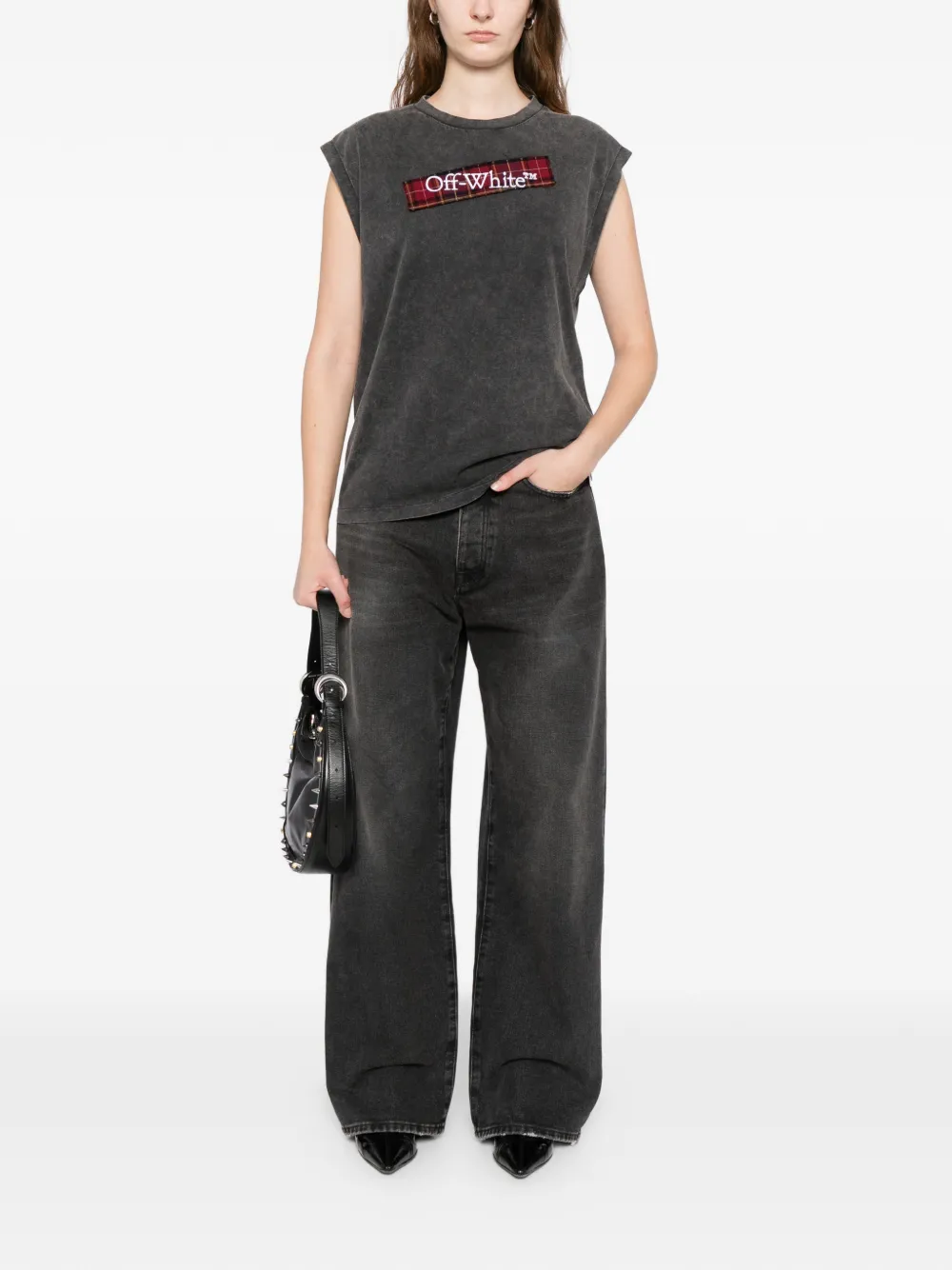 Off-White Bookish T-shirt met logopatch Grijs