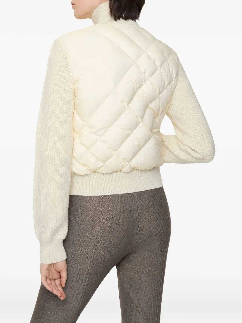 Burberry Kelsey Quilted Knit Combo Jacket In Neutral