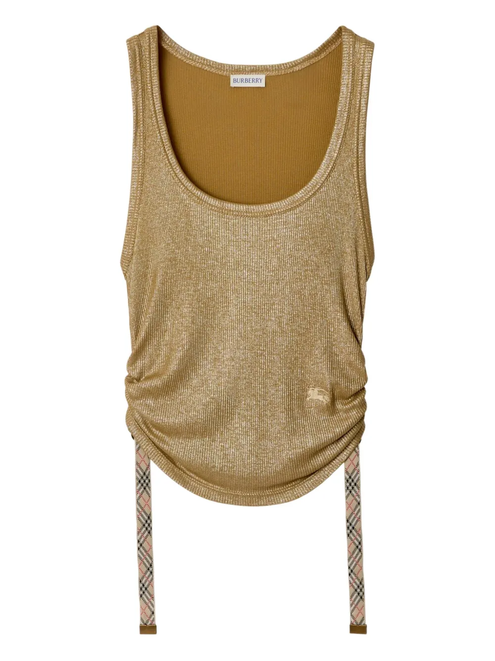 Burberry Logo-embroidered Tank Top In Brown