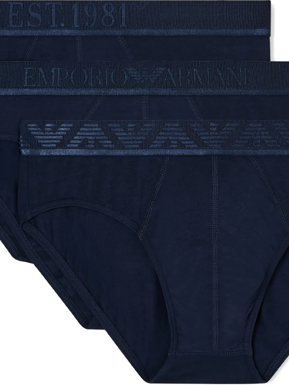 Emporio Armani stretch logo briefs (pack of three) | Image 2