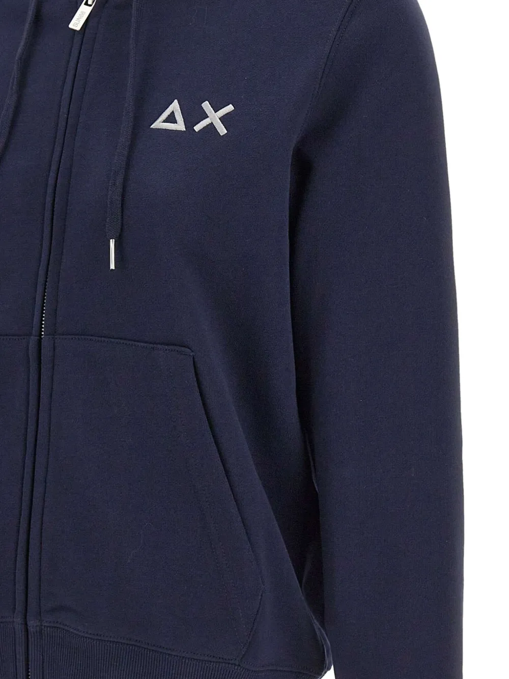 Sun68 Hoodie met rits en logodetail Blauw
