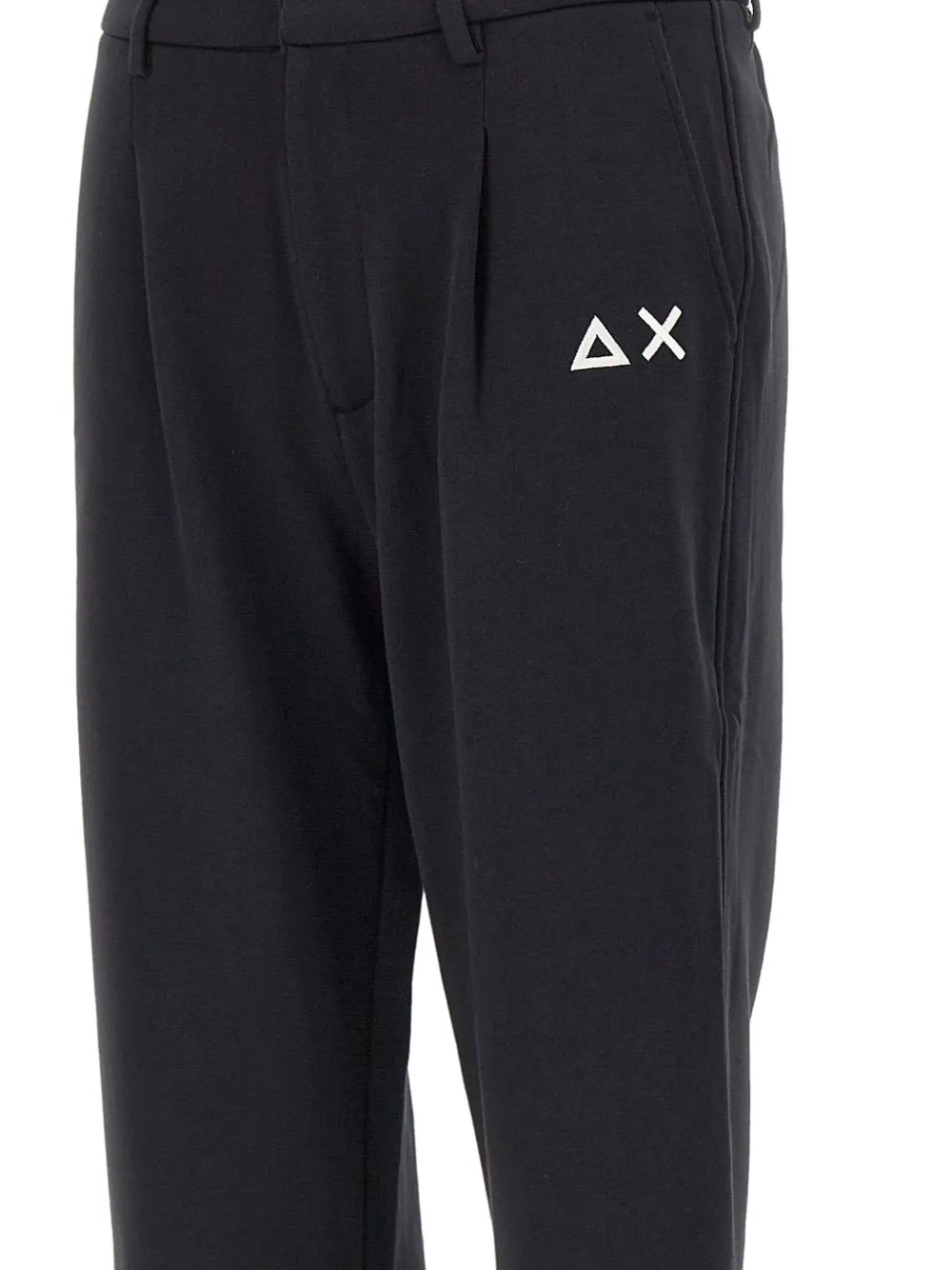 Sun68 Plooibroek met logodetail Zwart