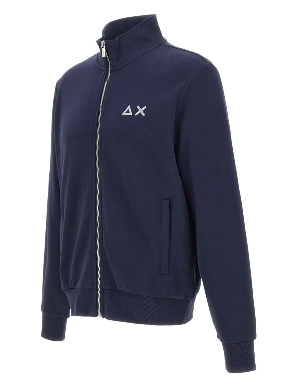 Sun68 zip embroidered sweatshirt - Blauw