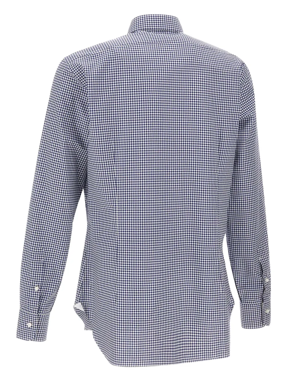 Barba checked long-sleeved shirt - Blauw
