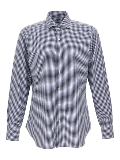 Barba checked long-sleeved shirt