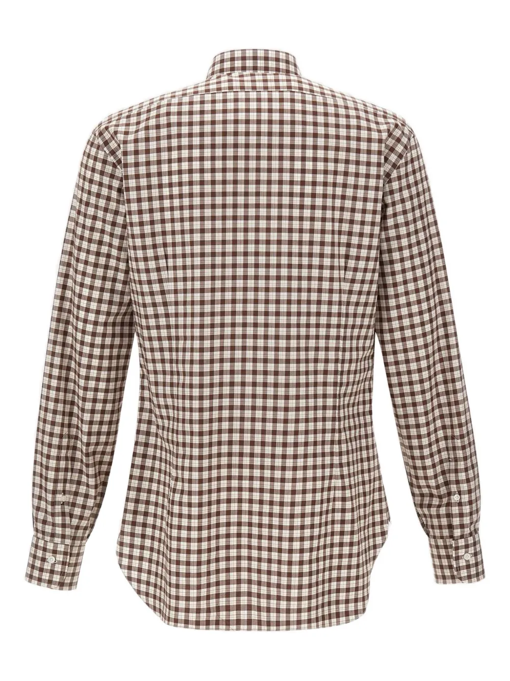 Barba check-pattern button shirt - Bruin