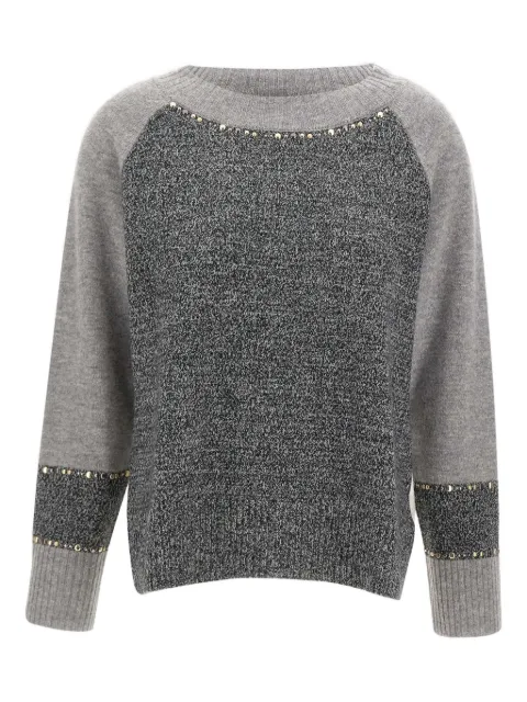 ELENA MIRO` stud-embellished ribbed sweater
