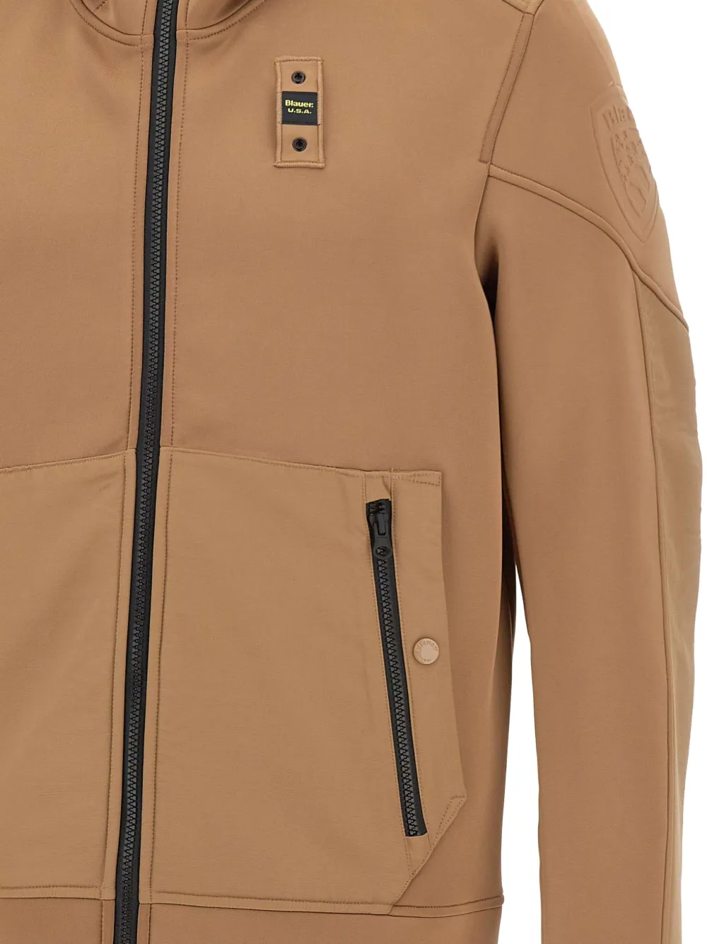 Blauer Jack met capuchon en rits Bruin