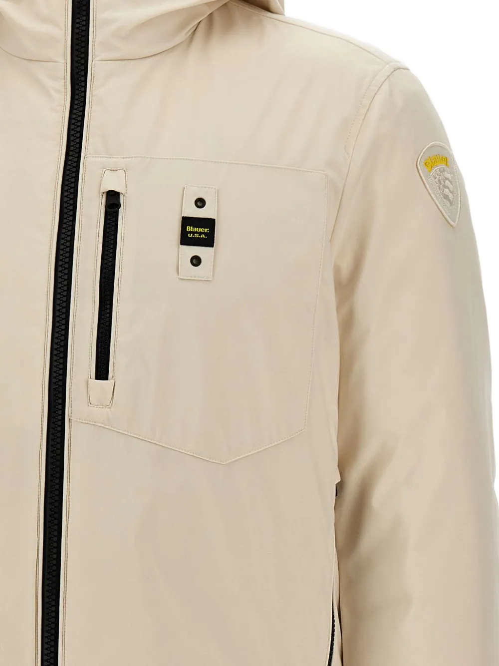 Blauer Jack met capuchon Beige