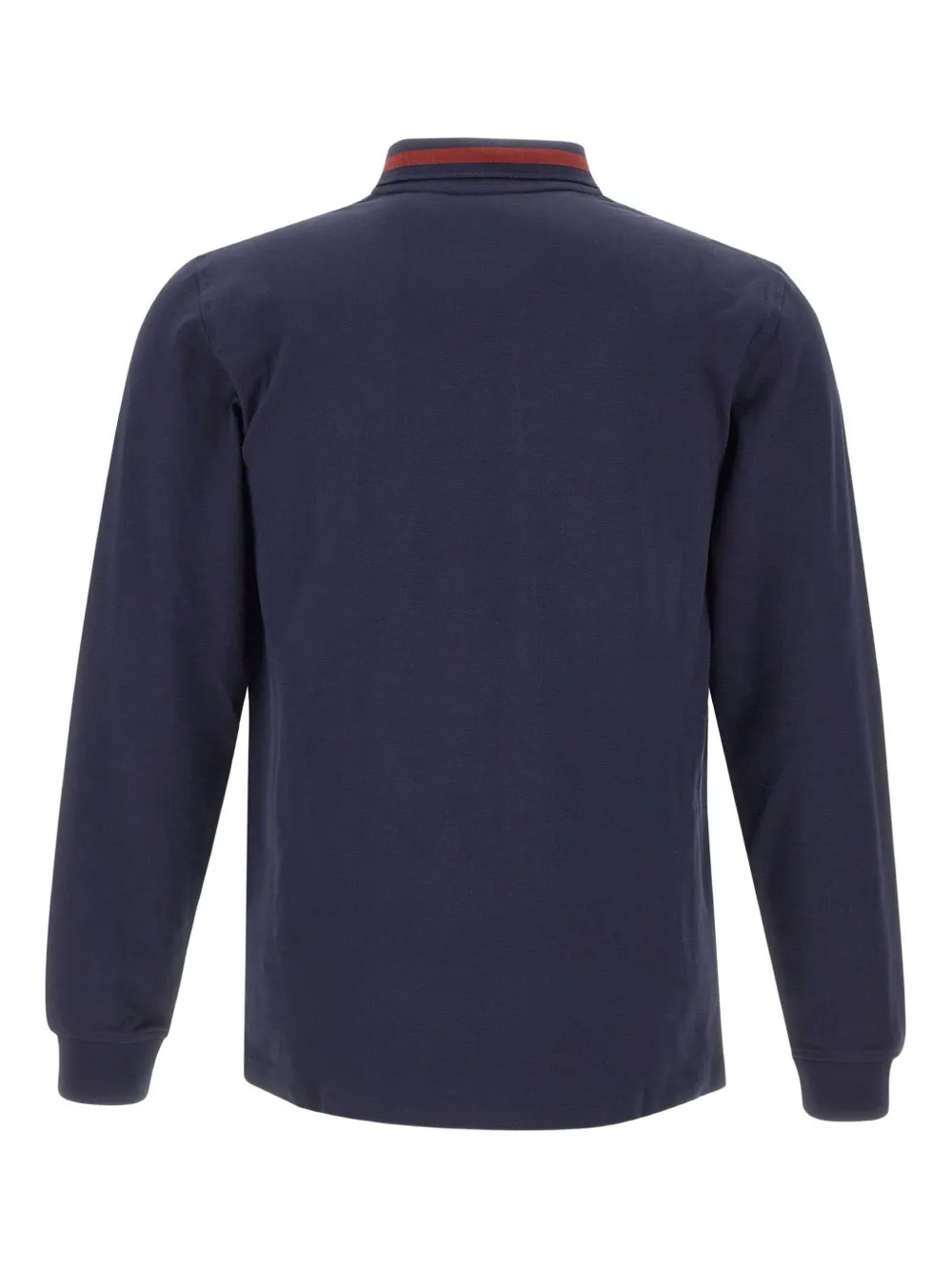 Sun68 long-sleeve multistripes collar polo shirt - Blauw