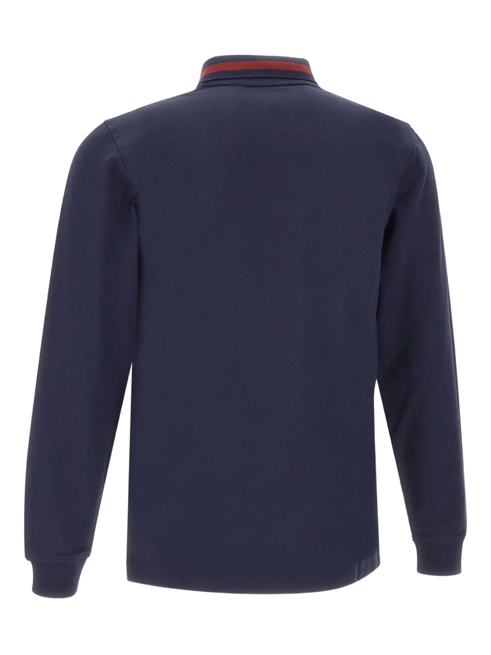 Sun68 Poloshirt met gestreepte kraag en lange mouwen Blauw