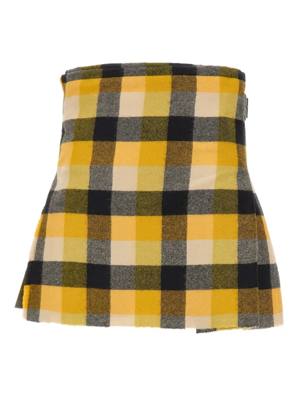 Vivienne Westwood バックル プリーツミニスカート | イエロー