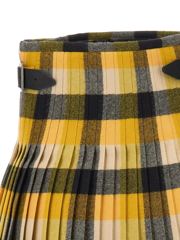 Vivienne Westwood バックル プリーツミニスカート | イエロー