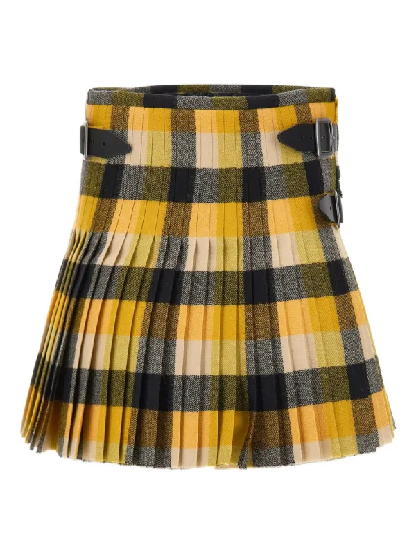 Vivienne Westwood バックル プリーツミニスカート | イエロー