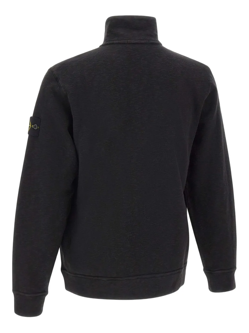 Stone Island Sweater met ritskraag en logopatch Zwart