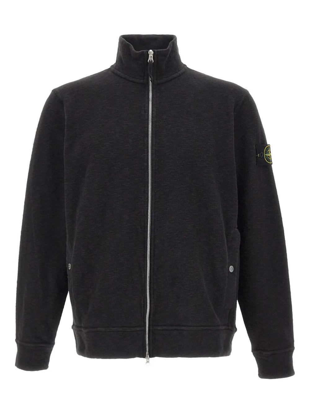 Stone Island sweat zippé à patch logo | noir | Image 1