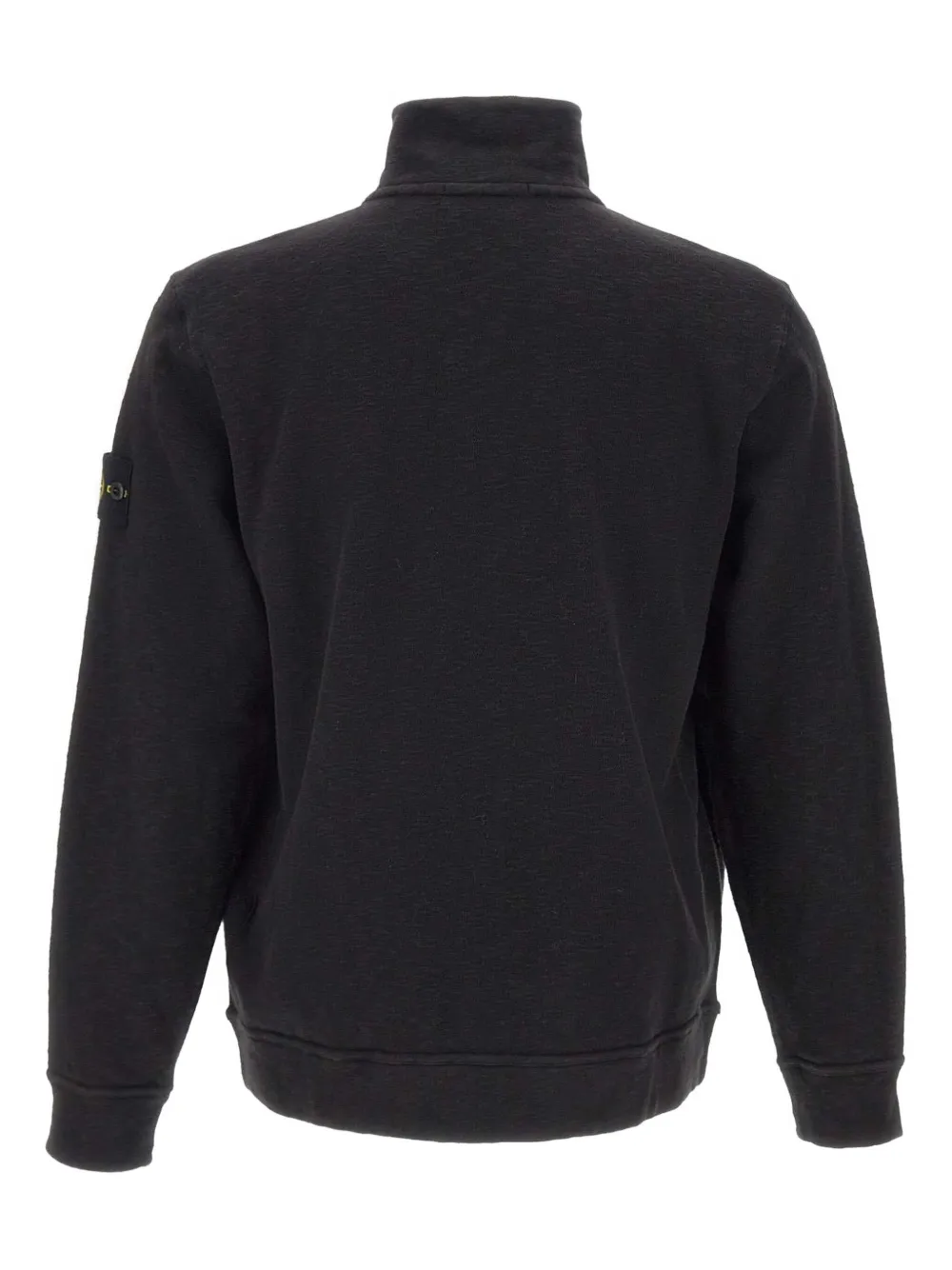 Stone Island zip collared logo-badge sweatshirt - Zwart