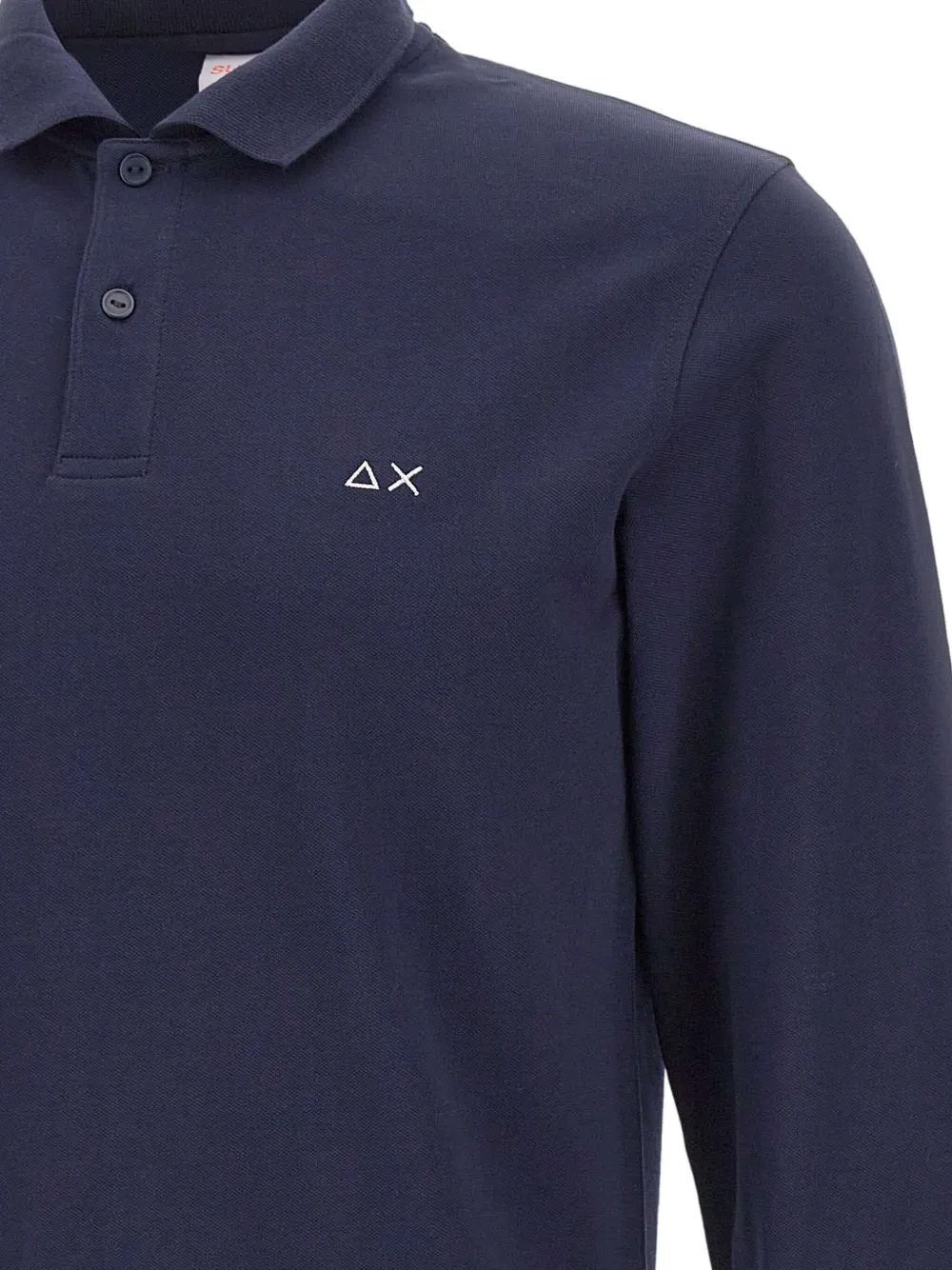 Sun68 Poloshirt met elleboogpatches en lange mouwen Blauw