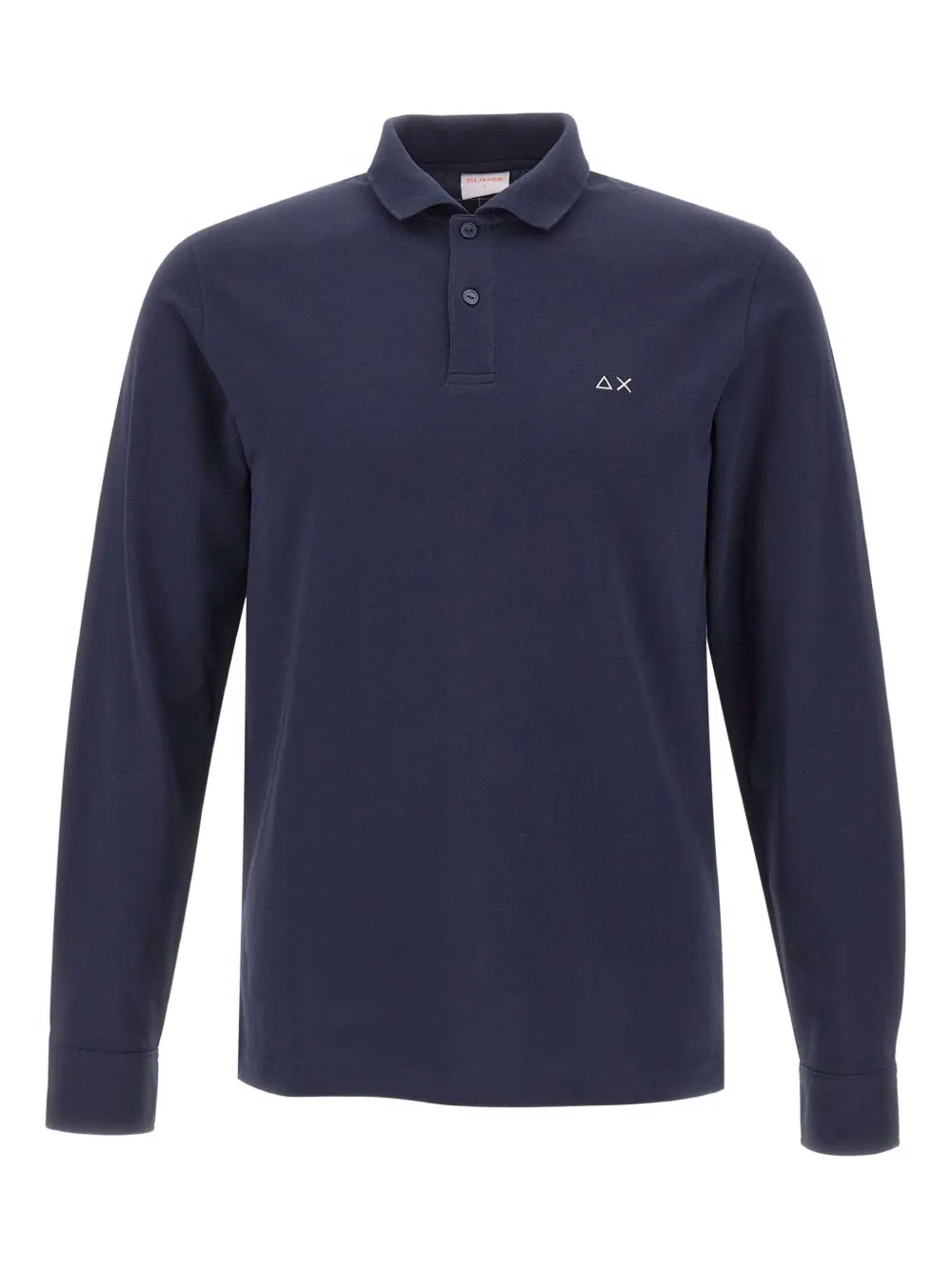Sun68 elbow-patch long-sleeve polo shirt - Blauw