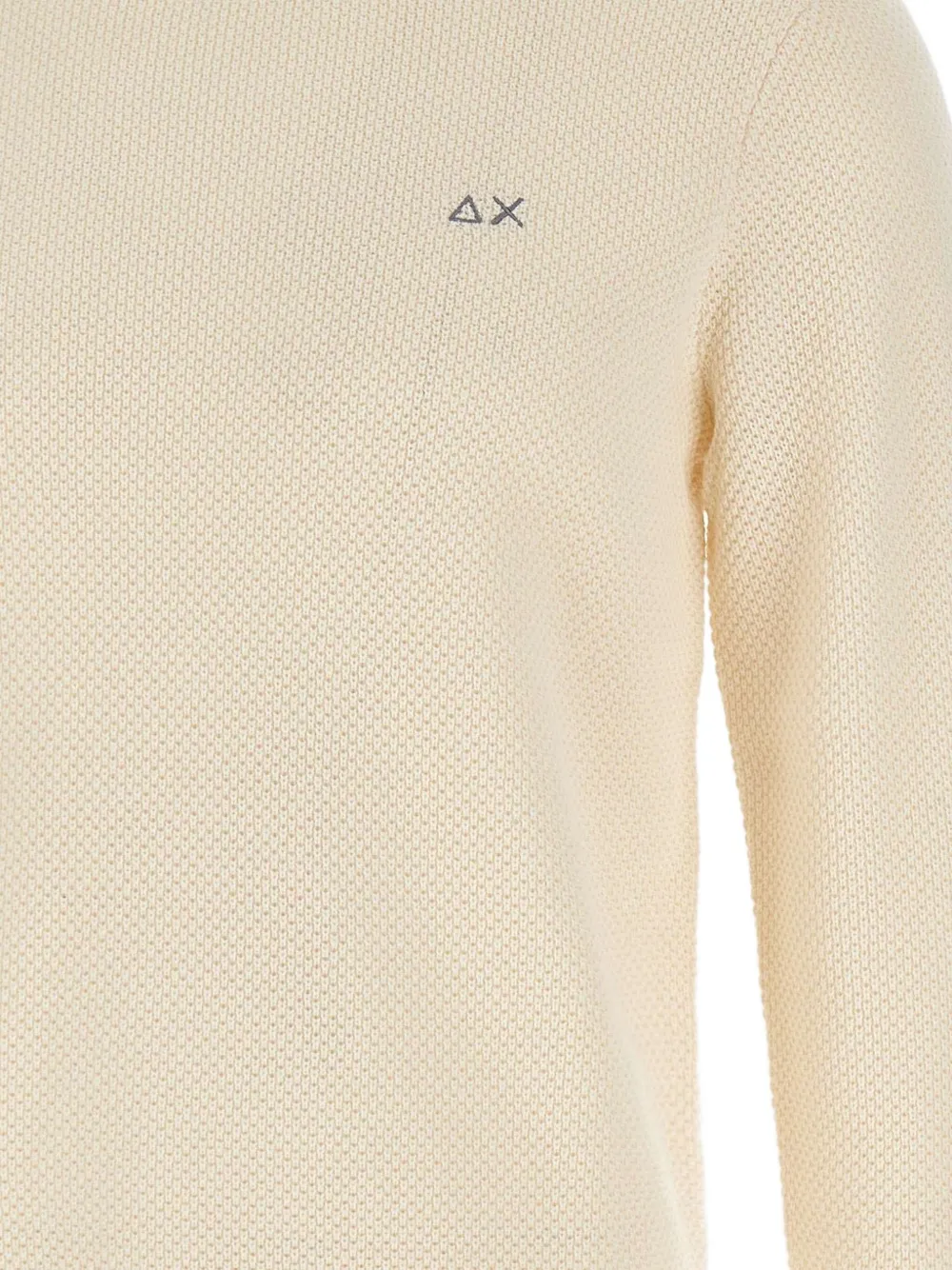 Sun68 Trui met logo en stikseldetail Beige