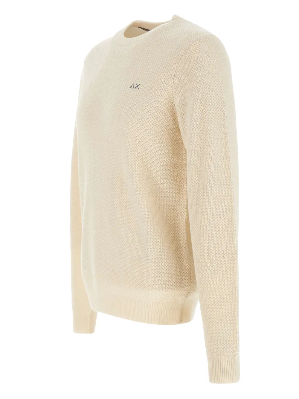 Sun68 Trui met logo en stikseldetail Beige