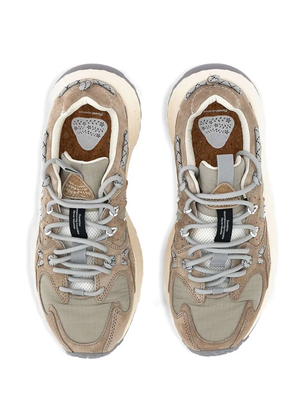 FLOWER MOUNTAIN Yamabushi suède sneakers Beige