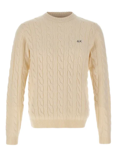 Sun68 cable-knit logo sweater