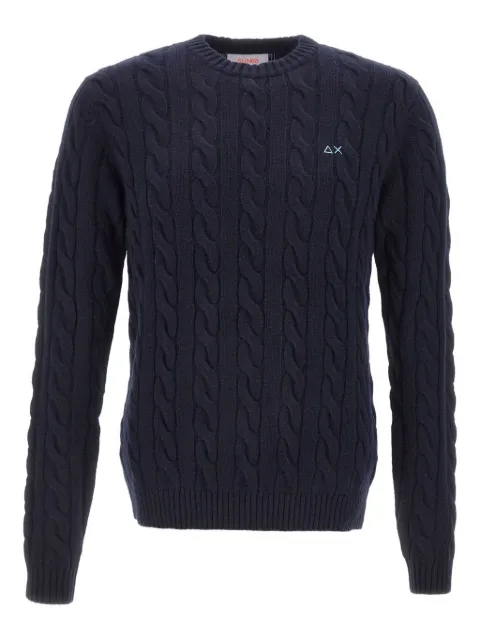 Sun68 cable-knit logo sweater