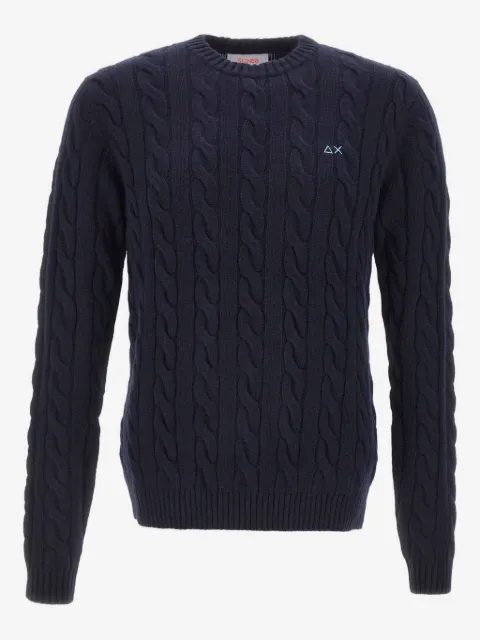 Sun68 cable-knit logo sweater