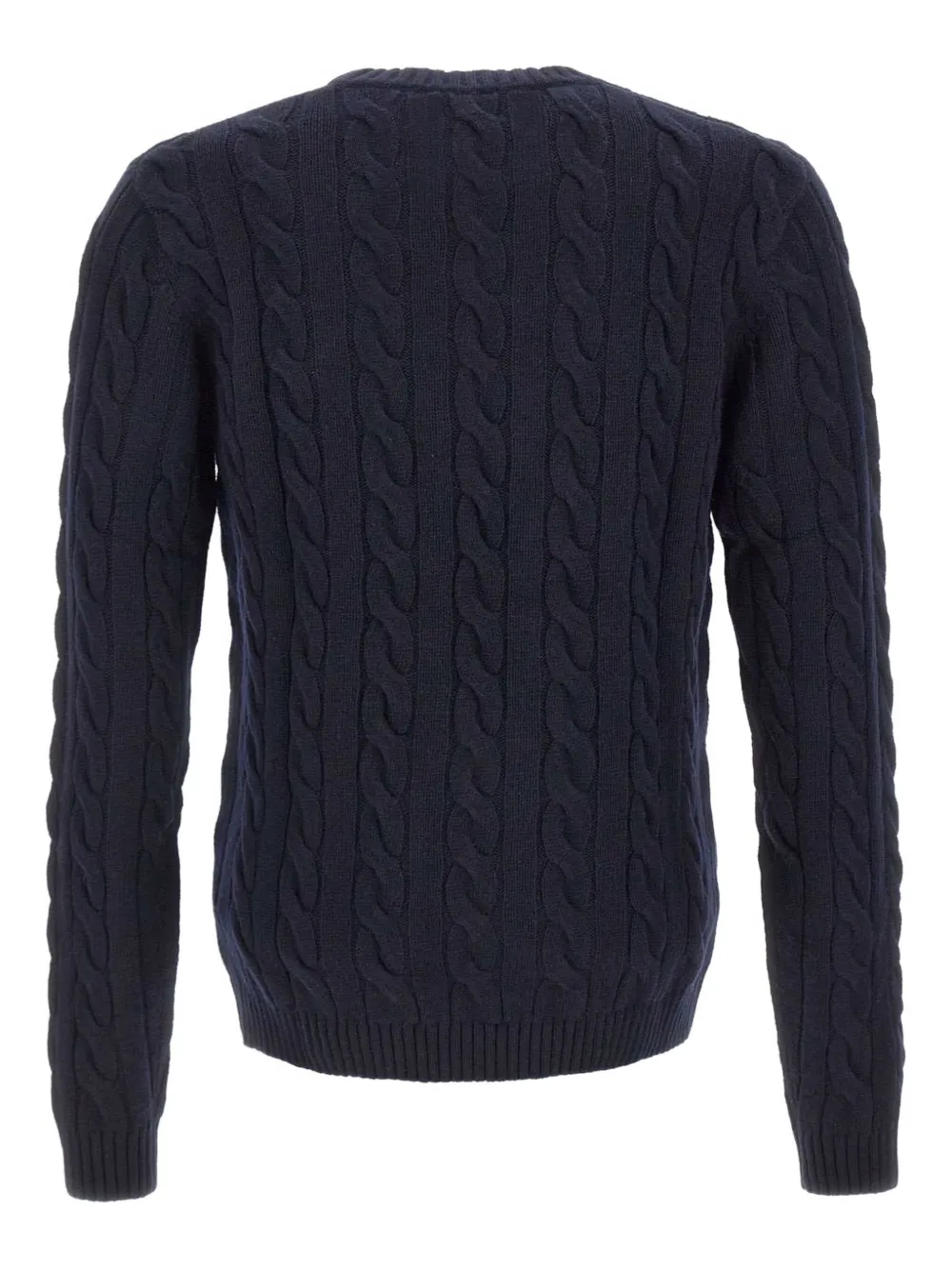 Sun68 Kabelgebreide trui met logo Blauw