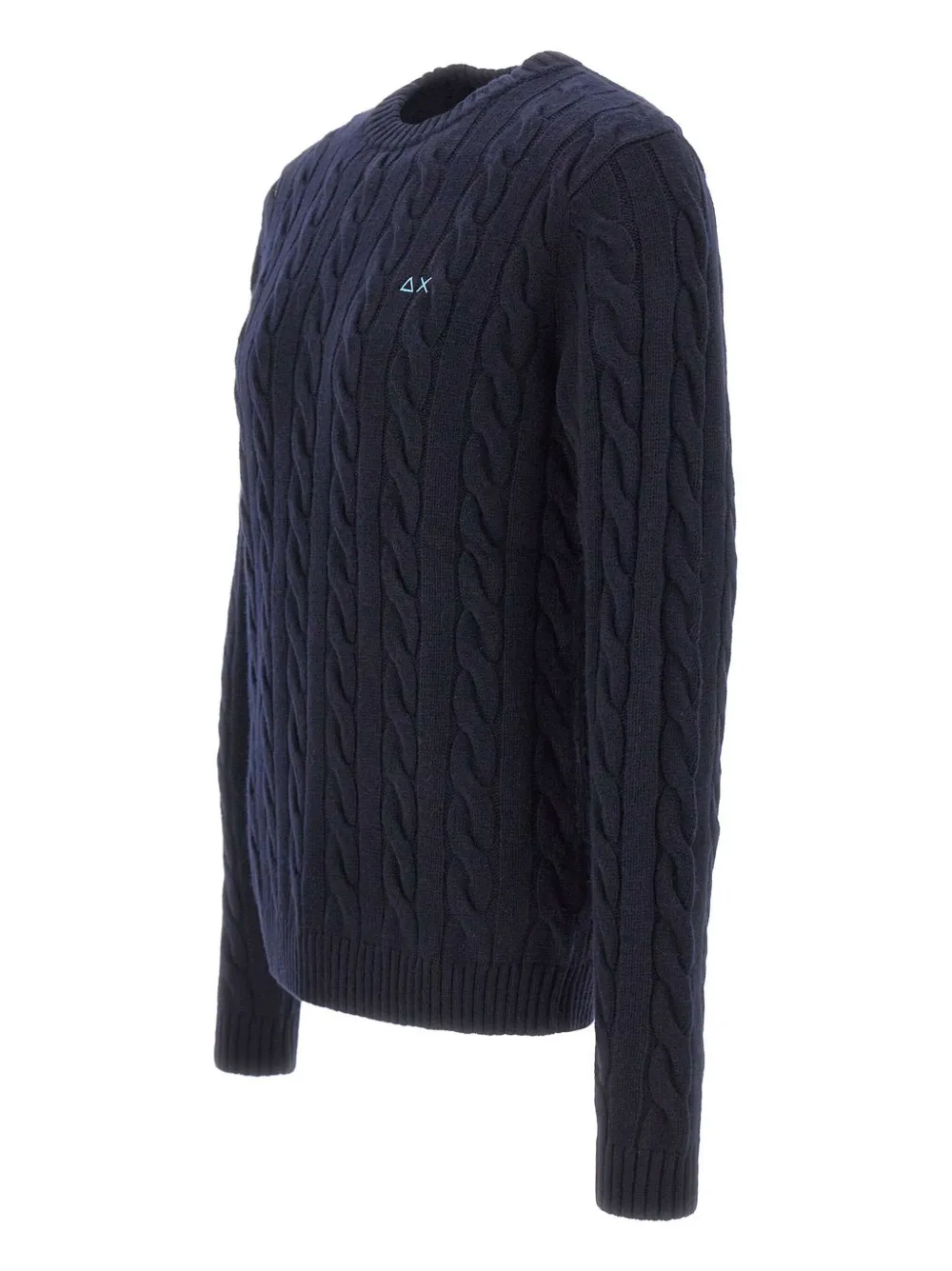 Sun68 cable-knit logo sweater - Blauw
