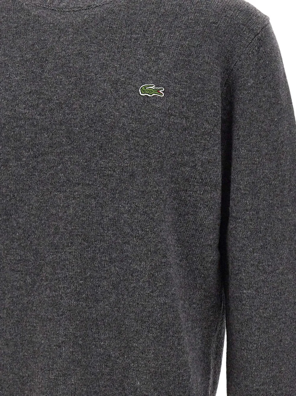 Lacoste Sweater met borduurwerk en ronde hals Grijs