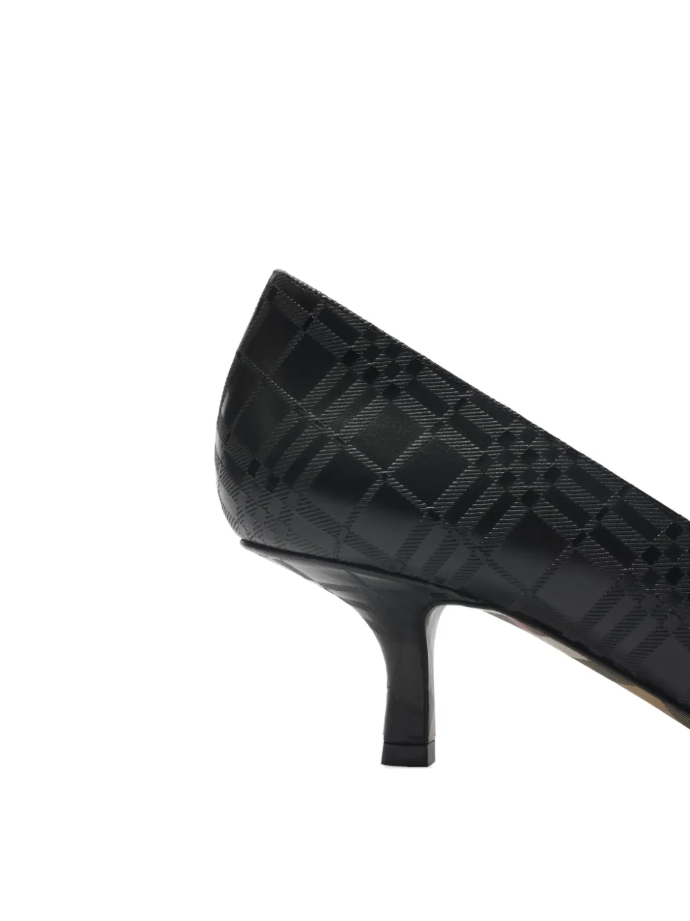 Burberry 55mm Dame Pointed-toe Check-embossed Pumps In Black