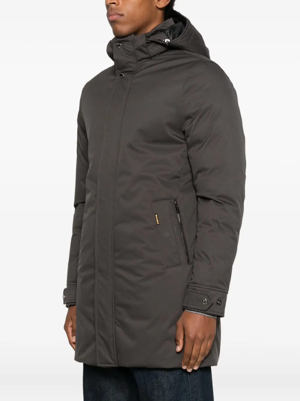 Moorer Vermont Hooded Coat In Gray