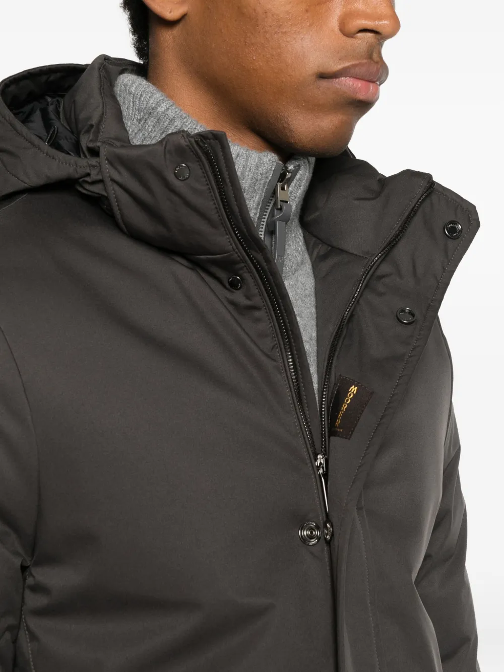 Moorer Vermont Hooded Coat In Gray