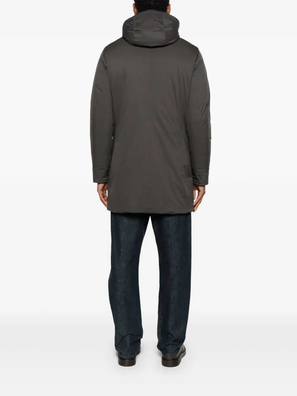 Moorer Vermont Hooded Coat In Gray